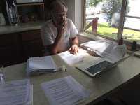 IMG 2387  reviewing blog printouts