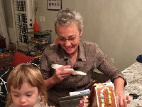 IMG 3411  stage two in decorating the gingerbread house