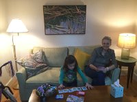 IMG 4738  Blake playing cards with Christine in the family room