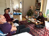 IMG 6154  assembling around the tree Christmas morning