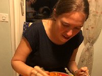 IMG 6248  Nikki tucks into the last meal of 2017