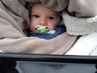 IMG 3825  Bundled up in the stroller, this time with a comfy blanket