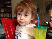 IMG 3883  Breaksfast of champions. Val stays home with Titine