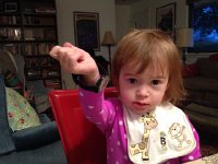 IMG 3706  Val is very interested in the topic of time. I let her put on my watch.