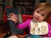 IMG 3707  Here she&#39;s explaining that there are long hands and short hands on a clock.