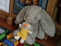 IMG 3718  Once dressed the book bunny snuggled up with a bigger bunny