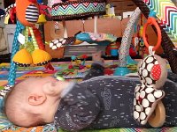 IMG 3764  Laim is content with this little entertainment system as long as he is on his back and there&#39;s someone close by