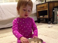 IMG 3771  On Sunday evening Val and I had a sleep over featuring popcorn.