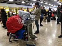 20170120 110529  20 Jan - watching the skier migration while awaiting Christine at GVA