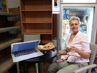 20170623 082041  enjoying croissants and coffee in St-Sauveur sur Tinée