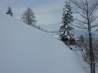 20170308 091515  Breaking trail from Paccots