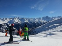 20170310 095614  bunch of dangerously incapable teenagers with Mont Fort and le Pleureur in the background