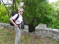 DSCN9561  catching her breath after a short but stiff climb to another Franciscan monastery
