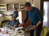 IMG 0803  Ante serving grilled squid to his mother-in-law with his wife, Domenica, in background