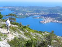 DSCN9548  coming around the edge of the moutain and Korcula comes into view