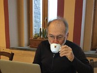 IMG 3994  posting with coffee in the refuge breakfast room