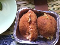 IMG 4054  fried balls of risotto stuffed with various things: pistachios, ham, etc.