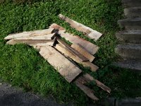 20171004 165429  Scavenged lumber delivered to the garden