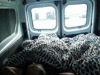 20170921 091900  Our first night in our metal tent was a bit noisy with rain ticking down and wind buffeting the vehicle