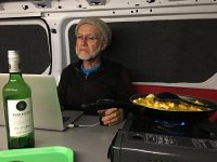 IMG 3773  so we ended up at a closed campsite Davlik, where the handicap toilet was still open. It was rainy and dark, so we cooked in the van.