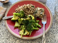 IMG 7005  we like this dinner: fish, broccoli and quinoa