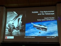 IMG 7110  indoors we listened to a talk presented by the only Swiss astronaut who we up on two Hubble telescope maintenance and repair missions
