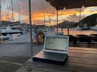 IMG 2733  early morning e-mail via the restaurant wifi