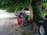 IMG 4859  I accompanied Jeff across the island in search of gasoline for the outboard