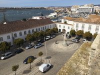 IMG 5494  I left Mimosa apartment and went strait to Faro (capital of the Algarve). Here view from the highest point, the tower of the cathedral (Sé), the old city roof tiles, the new city and the estuary.