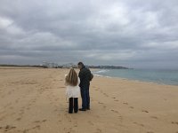IMG 5416  Maggie and Alan on the beach. Checking maps on the Alvor beach heading East is not, strictly speaking required, but we weren&#39;t sure how far we had gone.