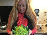 IMG 5422  Back at the apartment, we inspect the Romanesco broccoli Maggie brought home from the market. What to do with it?