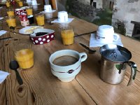 IMG 9360  While among the best huts we stayed in, the Rosuel refuge offered a minimal breakfast, but we could get lattés!