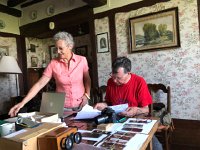 IMG 8907  Christine and Denis working on old photos