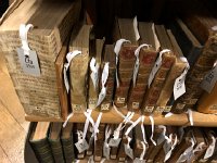 IMG 6798  Some of these are very old and, in some centuries, old books needing to be rebound continued life dressed in the remains of even older books