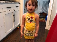 IMG 6637  Once the muffins of two sizes have been iced she stands at attention for the photo