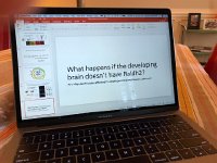 IMG 6642  Vivianne explains to me the key question of her research. It&#39;s &#34;simple&#34; but very detailed