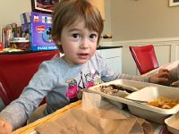 IMG 6692  Back on Castleman Dr. Val enjoys her Chipotle take out lunch