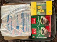 IMG 6768  Suitcase full of Claire&#39;s photo albums (one of the important reasons for this trip to Nashville) are packaged up and ready to go to Zurich for long-term storage