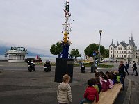 IXZE2372  down near the lake shore is an outdoor sculpture. It doesn&#39;t move but is made up of everyday objects like spoons, bells, etc