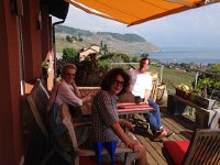 IMG 1593  on the deck with Francine and David in Grandvaux
