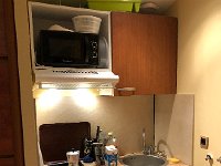 IMG 7800  the small but functional kitchen in our AirBnB in Toulouse