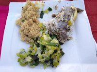 IMG 1648  dinner at the BnB: fish,  leeks and quinoa