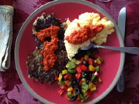 IMG 1566  colorful eggplant patty dinner