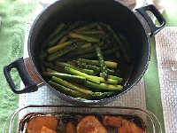 IMG 7941  dinner of fish, sweet potatoes and asparagus in Zürich