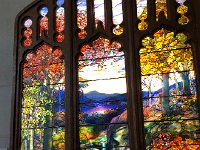 IMG 1683  After the Egyptian temple, she paused in front of this. Tiffany windows are definitely gorgeous