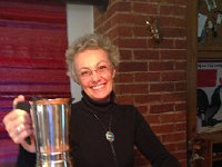 IMG 4220  now that&#39;s a moka pot! note the brass insect on the brick behind me (same as in Vivianne&#39;s home in Nashville)