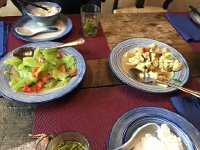 IMG 7133  On the left, aparagus lettuce (which tastes neither like asparagus or lettuce) and cauliflower on right