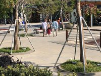 IMG 1080  Early bike ride in the park: support for big plants and little people