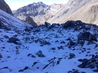 IMG 3891  a treacherous section of loose snow on a pierrier