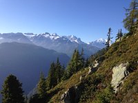 IMG 3420  climbing steeply with Mont Blanc massif in the distance